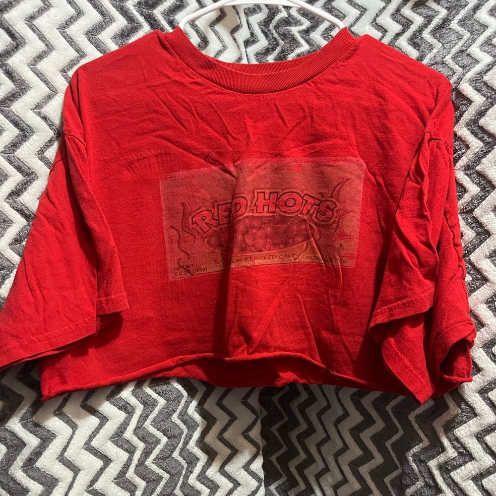 Red Kids' Crop T-Shirt - Red Hots Graphic